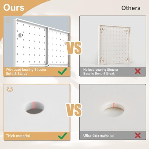 FZK Modular Plastic Peg Board Wall Organizer Kit, 12x12, White - Image 5