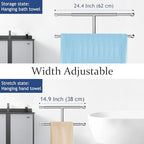 Kayfia 40'' Stainless Steel Towel Rack, Weighted Marble Base, 2 Tier - Image 4