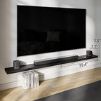 BAMEOS Floating Shelves,40 x 8 Floating Wall Shelves – Extra-Wide Display Shelf with Invisible Brackets, Set of 2 | Accent Décor Shelf for Bedroom, Living Room, Home Office & Salon Display Black - Image 3
