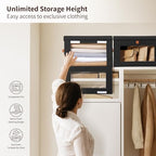 Homsorout Large Closet Storage Bins - Collapsible Clothes Organizer with Handles & Window, Decorative Boxes with Lids, Linen Closet Organizers for Living Room, Dorm, 5 Pack, Black - Image 2