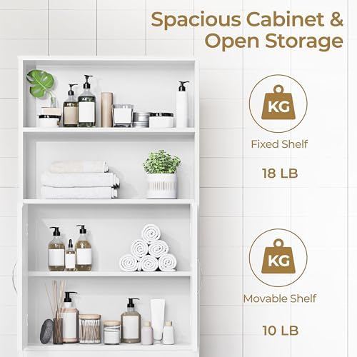 Yaheetech 77'' H Over the Toilet Storage Cabinet, Bathroom Organizer, White - Image 5