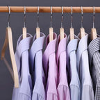 Wooden Coat Hangers 30 Pack, Lightweight Slim Wood Clothes Hangers with Non-Slip Pant Bar, No Notches, Space Saving Suit and Coat Hangers, Natural Finish - Image 5
