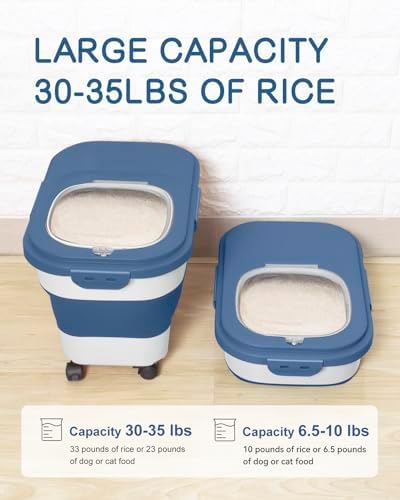 20-30 Lbs Rice Storage Container,Collapsible Food Storage Container - Image 2
