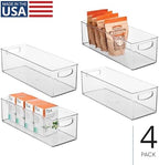 iDesign Plastic Stackable Pantry Bin with Handles, Set of 4, Clear - Image 2