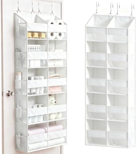 Over the Door Organizer, 5-Tier with 9 Compartments & 10 Pockets,White by ALLTIDYUP
