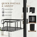 Corner Shower Caddy Tension Pole, Bathroom Organizer for Renters - Image 3