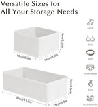 DIMJ Drawer Organiser System, Drawer Organiser, Foldable Storage Box, Fabric, Drawer Inserts for Wardrobes, Wardrobe Organiser for Trousers, Clothes, Set of 4, White - Image 3