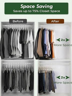 HOUSE DAY Ivory Velvet Hangers 50 Pack - Non Slip Felt Hangers, No Wrinkles - Image 4