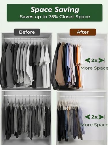 HOUSE DAY Ivory Velvet Hangers 50 Pack - Non Slip Felt Hangers, No Wrinkles - Image 4