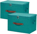 2PCS Storage Bins with Zipper Lids Decorative Lidded Basket Box by VinneGenzz