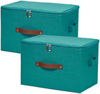 2PCS Storage Bins with Zipper Lids Decorative Lidded Basket Box by VinneGenzz
