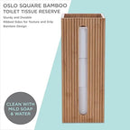 Bath Bliss Square Toilet Tissue Reserve | Dimensions: 5.71 x 5.71 x 14.17 | Bamboo Design | Bathroom Décor | Holds 3 Roles | Easy to Clean | Bamboo - Image 4