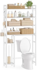 SONGMICS 4-Tier Bamboo Over the Toilet Storage with Adjustable Shelves by VASAGLEbySONGMICSHOME