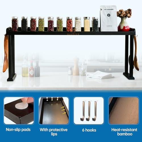 Bamboo Over the Stove Shelf,Shelf for Back of Stove Spice Rack Organizer - Image 6