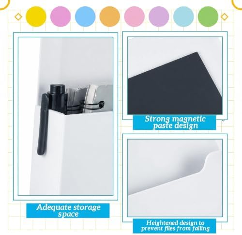 Gilprop 8 Pack Magnetic File Folder Holder for Whiteboard Classroom Storage - Image 3