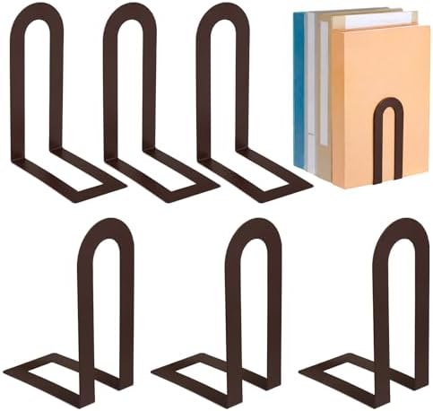 Chunful 18 Pcs Bronze Metal BookEnds Shelves, 7.5 x 5.75 x 3.5 in by Chunful