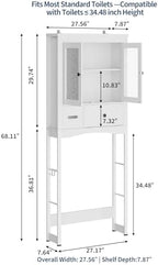 Garvee Over-The-Toilet Storage Rack, Vintage Bathroom Organizer - Image 2