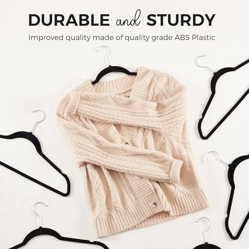 HOUSE DAY Premium Velvet Hangers 50 Pack, Non-Slip Flocked Felt Hangers - Image 5