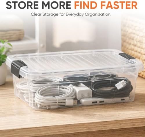 Superio 4.5 Quart Clear Plastic Storage Containers with Lids, Stackable Organizer Bins, BPA-Free Storage Boxes for Home, Office, Dorm & Classroom, 36 Pack - Image 2