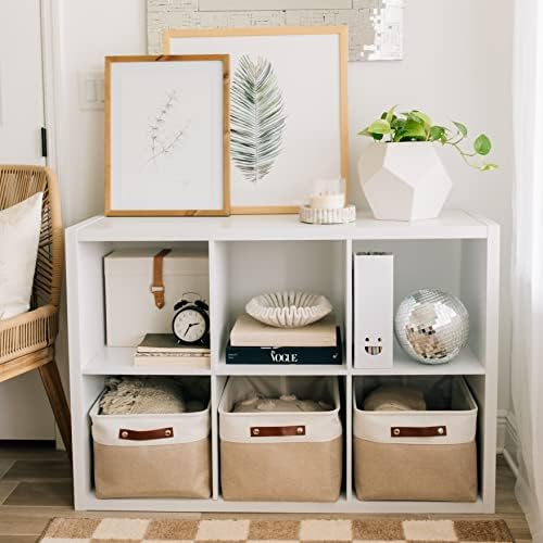 OrganiHaus 16x12.5in Storage Baskets, 3 Pack - Fabric Bins for Shelves - Image 4