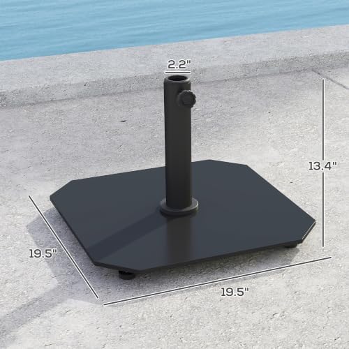 Outsunny Square Patio Umbrella Base, 41 lbs for 1.3"/1.5"/1.9" Poles, Black - Image 3