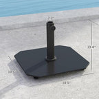 Outsunny Square Patio Umbrella Base, 41 lbs for 1.3"/1.5"/1.9" Poles, Black - Image 3