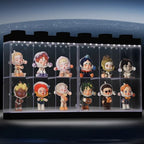 Wall-Mounted Black Acrylic Display Case with White LED Light, 12-Grid Clear Showcase Shelf, No-Assembly Dustproof Organizer for Mini Figures, Collectibles by Lotheove