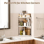 Corner Bathroom Counter Organizer, 3-Tier Wood Countertop Organizer - Image 6