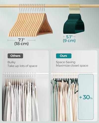 SONGMICS Velvet Hangers 50 Pack, Non-Slip Clothes Hangers, Space-Saving - Image 4