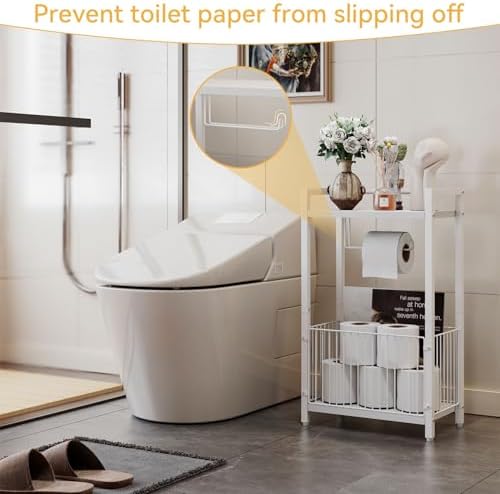 IBUYKE Toilet Paper Holder Stand Bathroom Tissue Roll Dispenser UTLJ020W - Image 2