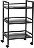 Amazon Basics 3-Tier Metal Rolling Utility Cart, Storage Organizer, Multifunctional Storage, Mobile Shelving, Black by AmazonBasics