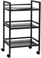 Amazon Basics 3-Tier Metal Rolling Utility Cart, Storage Organizer, Multifunctional Storage, Mobile Shelving, Black by AmazonBasics