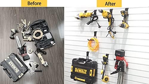 Slatwall Hooks 8 Pack, Heavy Duty Garage Wall Organizer for Power Tools and Cords, Slat Wall Hanging Hooks fit Standard 3-Inch Slat Wall - Image 5