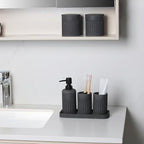 INIUNIK Bathroom Accessory Set, 6 Pieces, Dark Grey - Image 3
