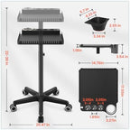 TASALON Black Salon Rolling Tray Cart on Wheels, Portable Braiding Hair Rack with Magnetic Hair Dye Bowls, Heat-Resistant Tool Rack for Salon Storage, Rolling Tool Cart & Hairstylist Station Organizer - Image 6