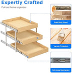 WelFurGeer 3-Tier Pull Out Cabinet Organizer with Soft Close, Heavy-Duty Pull Out Drawers for Cabinets, Slide Out Shelf for Kitchen, Pantry, Bathroom & Under Sink, Solid Birch Wood - Image 4