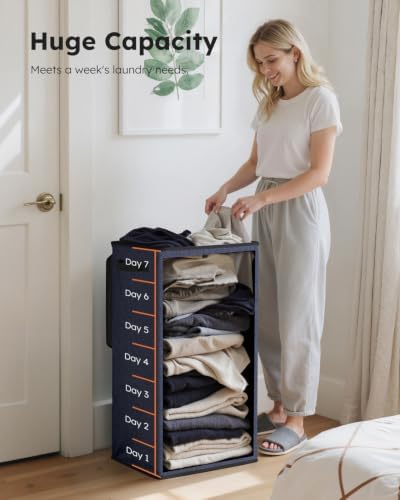 SOLEDI 100L Laundry Hamper with Lid, Large Collapsible Laundry Basket - Image 3