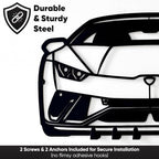 MOOH Metal Automotive Key Holder with 6 Hooks - Unique Wall Mounted Car Lovers Gifts for Men & Women - Cool Man Cave Decor (Lamborghini Huracan 2024, Black) - Image 4