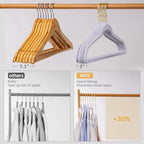 Premium Velvet Clothes Hangers Pack of 60, Heavy Duty, Non Slip Velvet Suit Hangers Heavy Duty with Gold Hook, 0.2 Inch Slim Space Saving Hangers for Suits, Pants, Shirts, and Dress (White) - Image 5