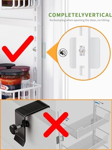 8-Tier Over Door Pantry Organizer, Adjustable Metal Hanging Storage Rack for Kitchen Pantry, White - Image 6