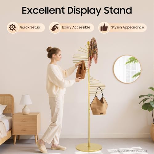 5.58Ft Spiral Freestanding Tie Rack Belt Organizer - Image 3