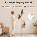Freestanding Scarf Holder Stand,Spiral Scarf Display Rack,Holder Hijab Stand,Commercial Hijab Organizer,Scarves Rack,Metal Scarf Racks,Hijab Organizer,Belt Pants Hanger for Clothing Store Home (Gold) - Image 5