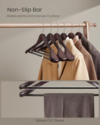 SONGMICS Wooden Suit Hangers 10 Pack, Extra-Wide Shoulder Clothes Hangers - Image 6
