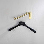 JQK Folding Clothes Hanger Rack, Stainless Steel Swing Arm Hook Holder, Clothing Hanging System Drying Closet Storage Organizer Brushed Gold Wall Mount 2 Pack, SHR100-BG-P2 - Image 6