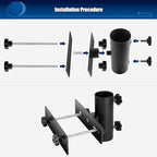 Patio Umbrella Holder for Deck Railing, Adjustable Patio Umbrella Base - Image 5
