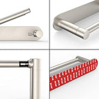 Adhesive Toilet Paper Holder Brushed Nickel Bathroom Double Post Pivoting Toilet Tissue Holder Roll Holder Stick On No Drilling Stainless Steel and Zinc Alloy - Image 4