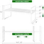 Expandable Kitchen Cabinet Shelf Organizer Rack, 16.5"-27" L x 8" W - Image 2