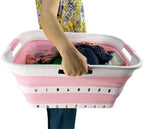 SAMMART 42L (11 gallon) Collapsible Plastic Laundry Basket - Foldable Pop Up Storage Container/Organizer - Space Saving Hamper/Basket (1, Wt/Cherry Pink) - Image 6