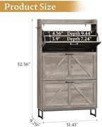 Wodeer Shoe Cabinet Storage for Entryway, Shoe Storage Cabinet with 4 Flip Drawers, Freestanding Narrow Shoe Rack Organizer with Metal Legs, Adjustable Shelves & Open Storage for Foyer, Hallway, White - Image 2