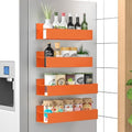 HuggieGems Metal Magnetic Spice Rack for Refrigerator Orange, 4 Pack by HuggieGems